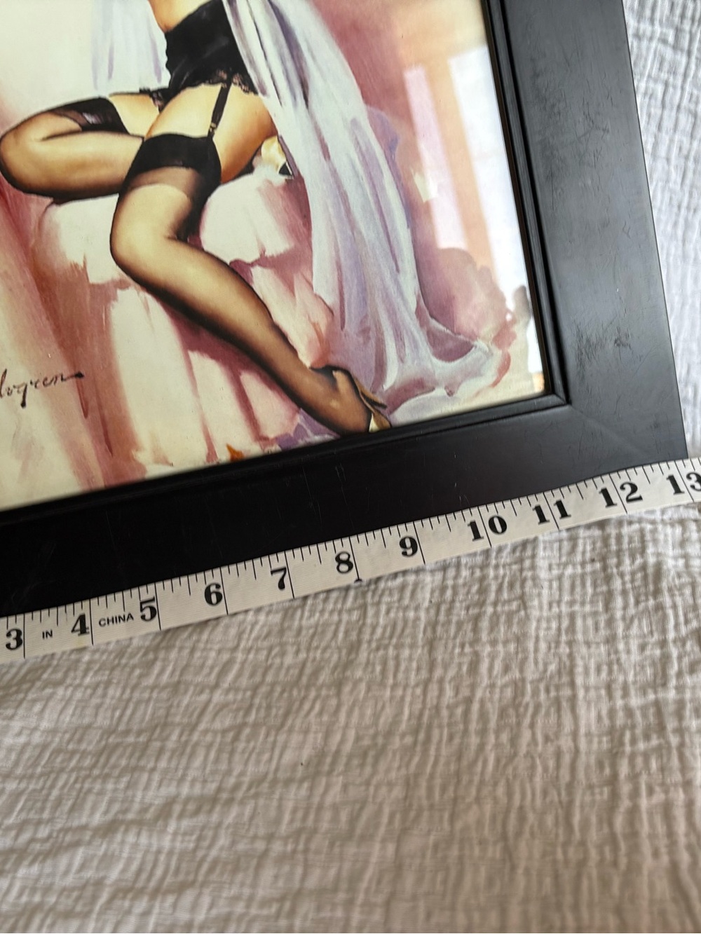 Vintage Pin-Up Art Print in Black Frame - Unknown Brand - Picture 3 of 5